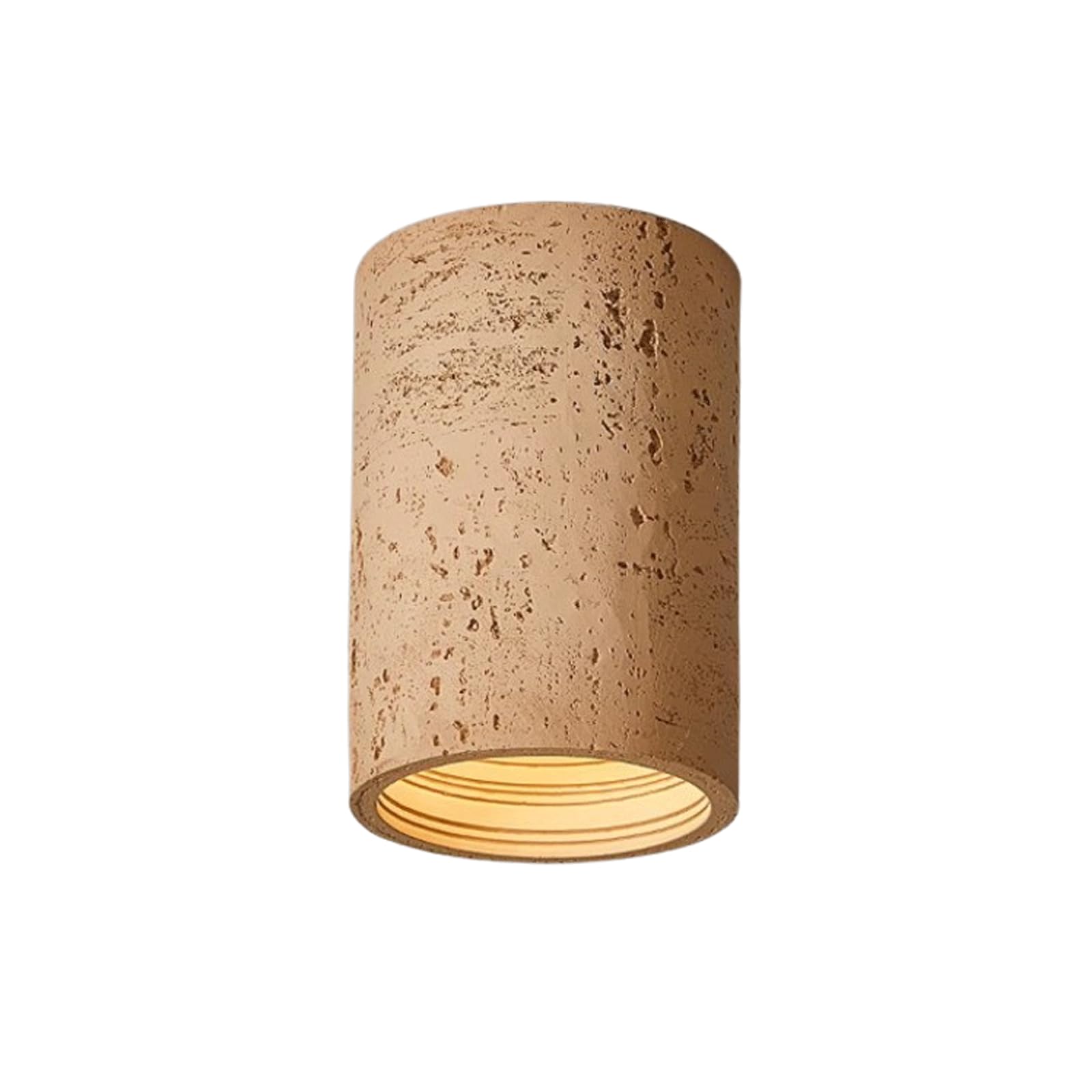AWEITG 6W LED Flush Mount Ceiling Light - Wabi-Sabi Style Imitation Cave Stone Design for Hallway and Corridor Lighting(Yellow,14x20cm)
