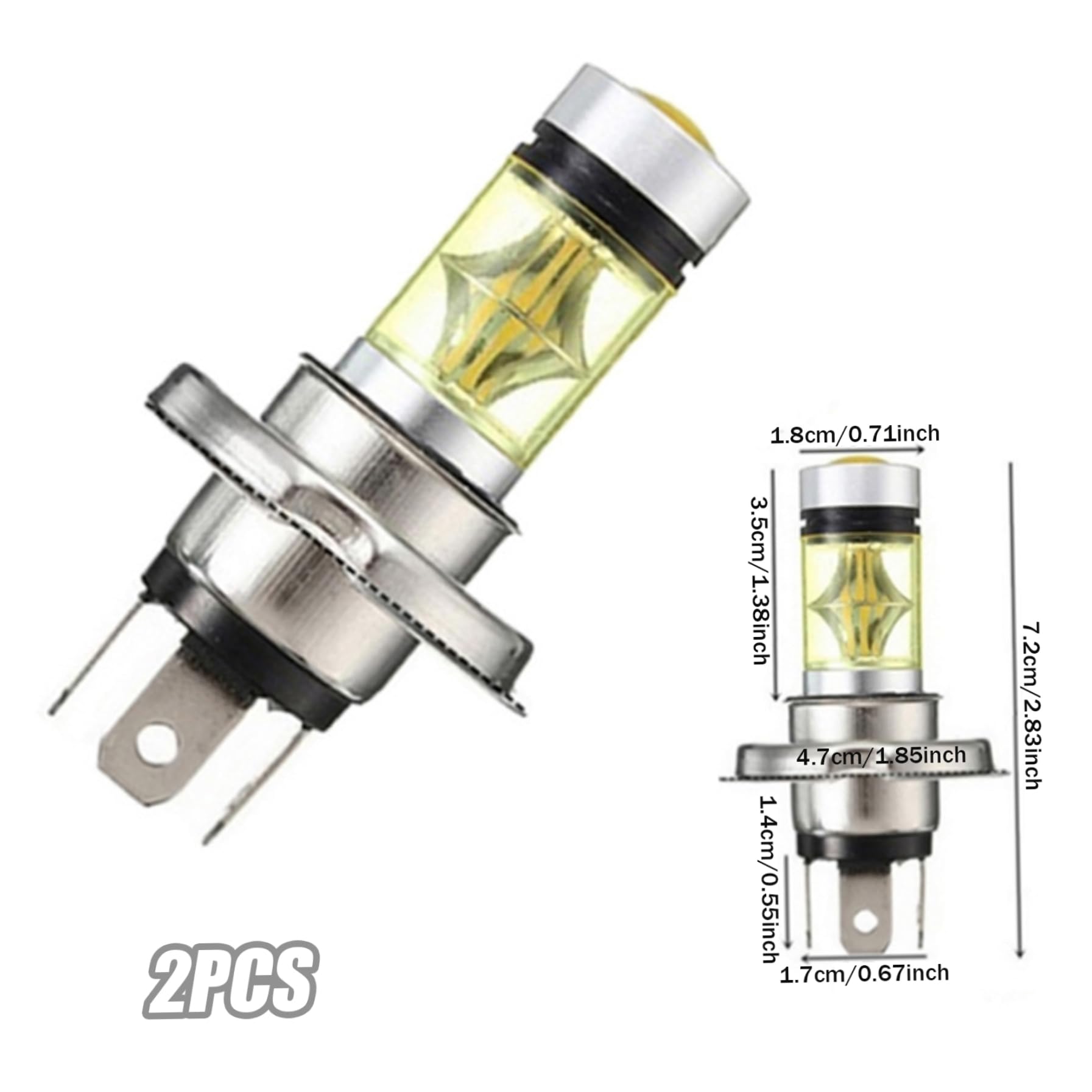 Ampoules antibrouillard LED, 2 pièces antibrouillard jaunes, ampoules LED H4 12V 100W haute luminosité, accessoires de voiture en alliage d'aluminium, ampoule H11