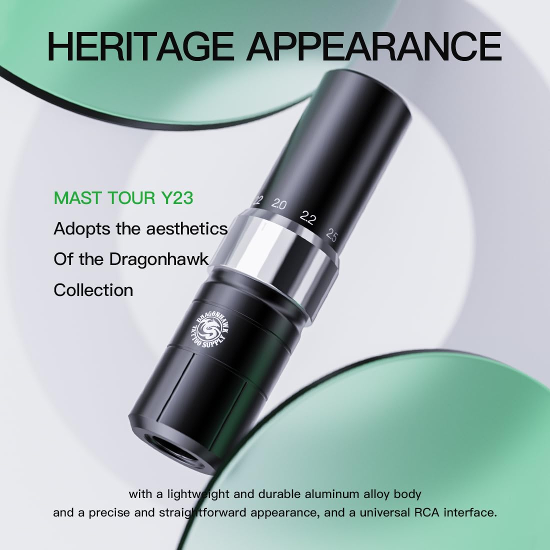 Dragonhawk Tour Y23 Wireless Tattoo Kit 2 Replaceable Batteries Tattoo Pen Machine Gun Kit with 6 Strokes Length Change