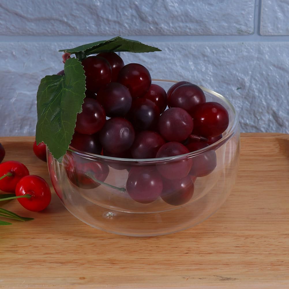 Cabilock Transparent Glass Tableware Bowl 4.33X4.33X5.35In Crack-Resistant Serving Bowl for Fruit Salad Ice Cream Smoothies Cold Desserts Set of 2