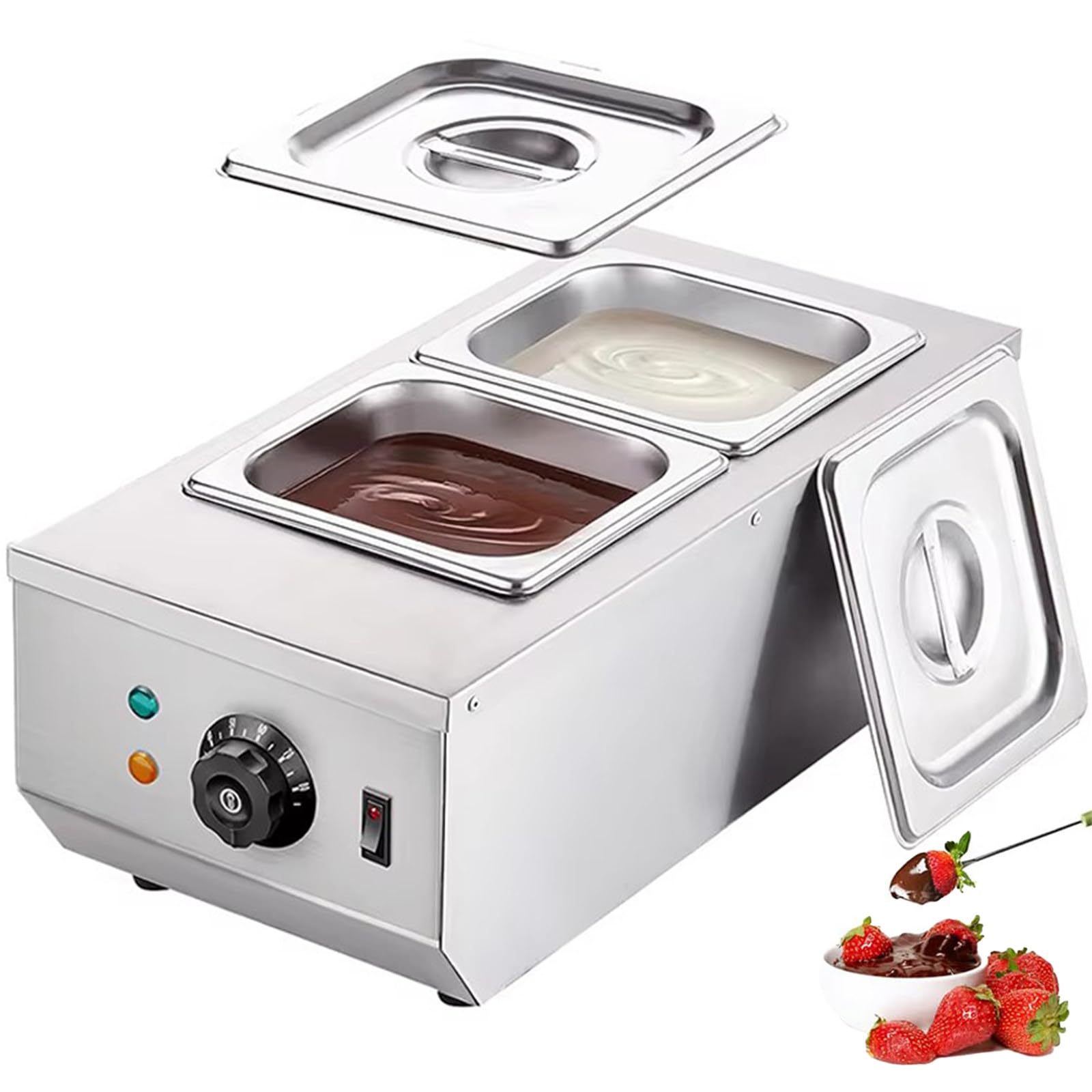 Machine à Tempérer Le Chocolat, Chauffe-Chocolat électrique Automatique, Pot De Fusion pour Liquide, Capacité De 6 L/9 L, 30-80 °c (86-176 °f), pour Usage Domestique Et Commercial 2Tanks