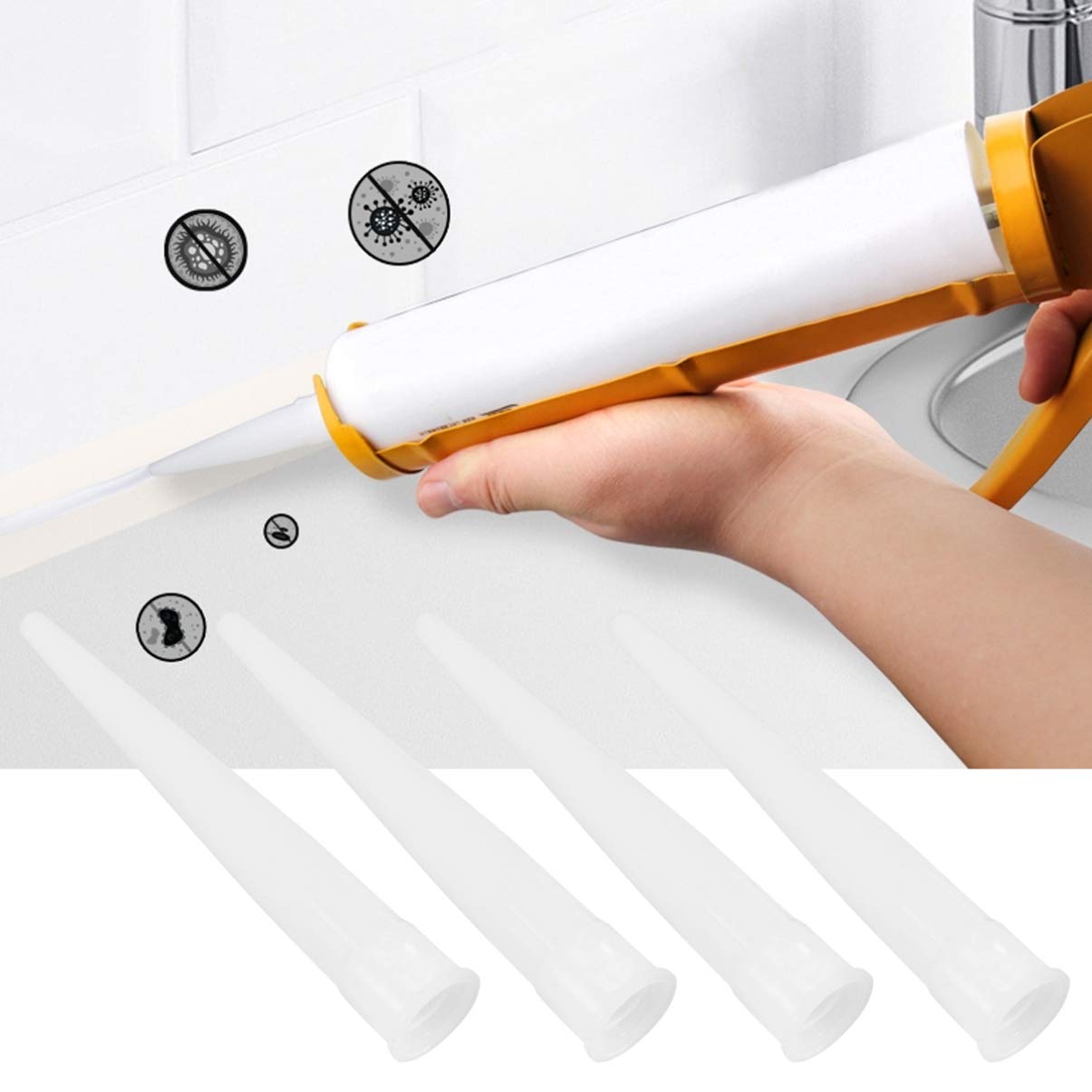 Hemoton Glass Glue Nozzle Plastic Tube Caulking Nozzle Tip Grout Applicator Tube Supplies