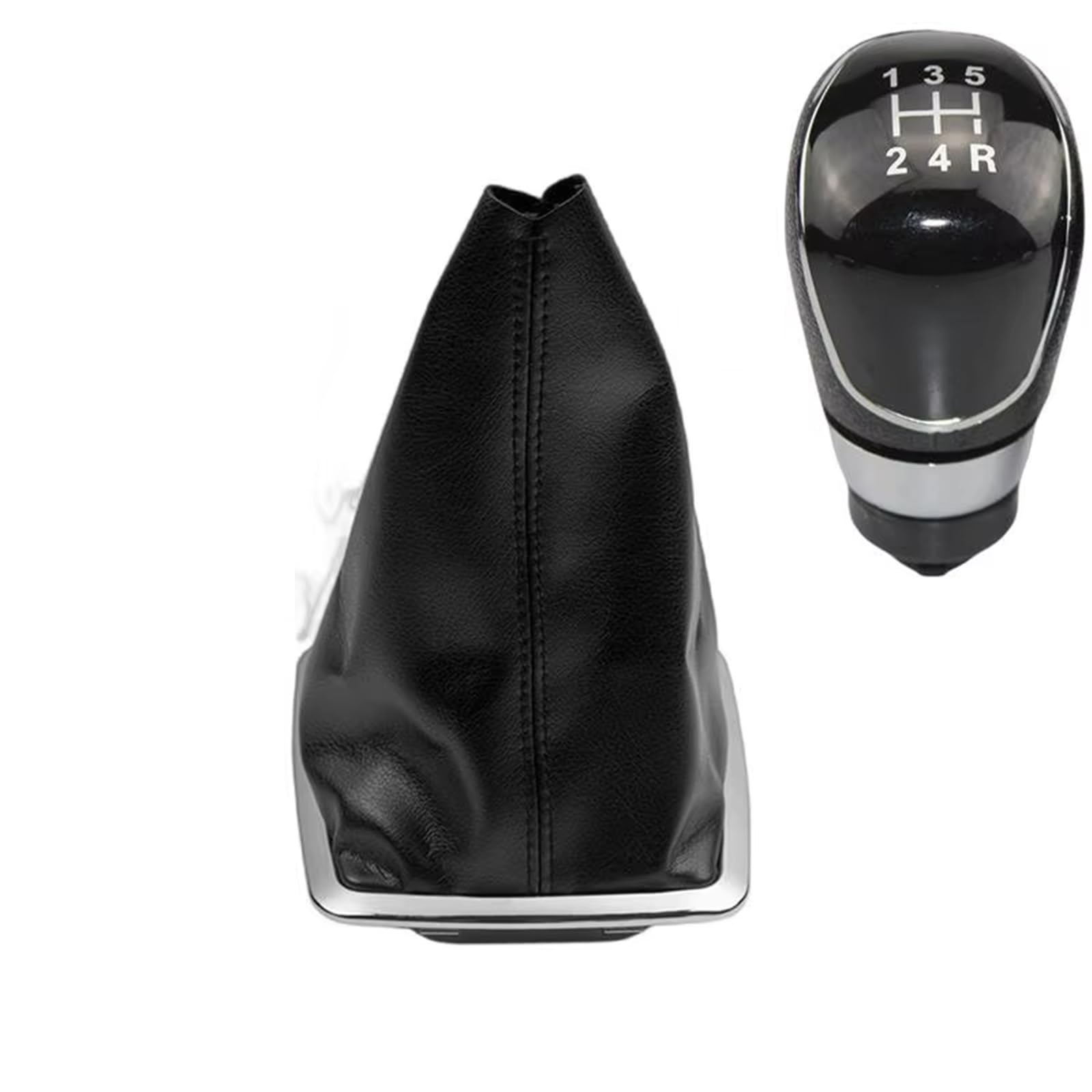 EFDDTBHE Compatible with Focus 2 MK2 FL MK3 MK4 MK7 for Mondeo for Galaxy for Fiesta 5/6 Speed Gear Shift Knob Gaiter Boot Cover Case Collar Shifter Handle(5 Speed Black Big Frame)