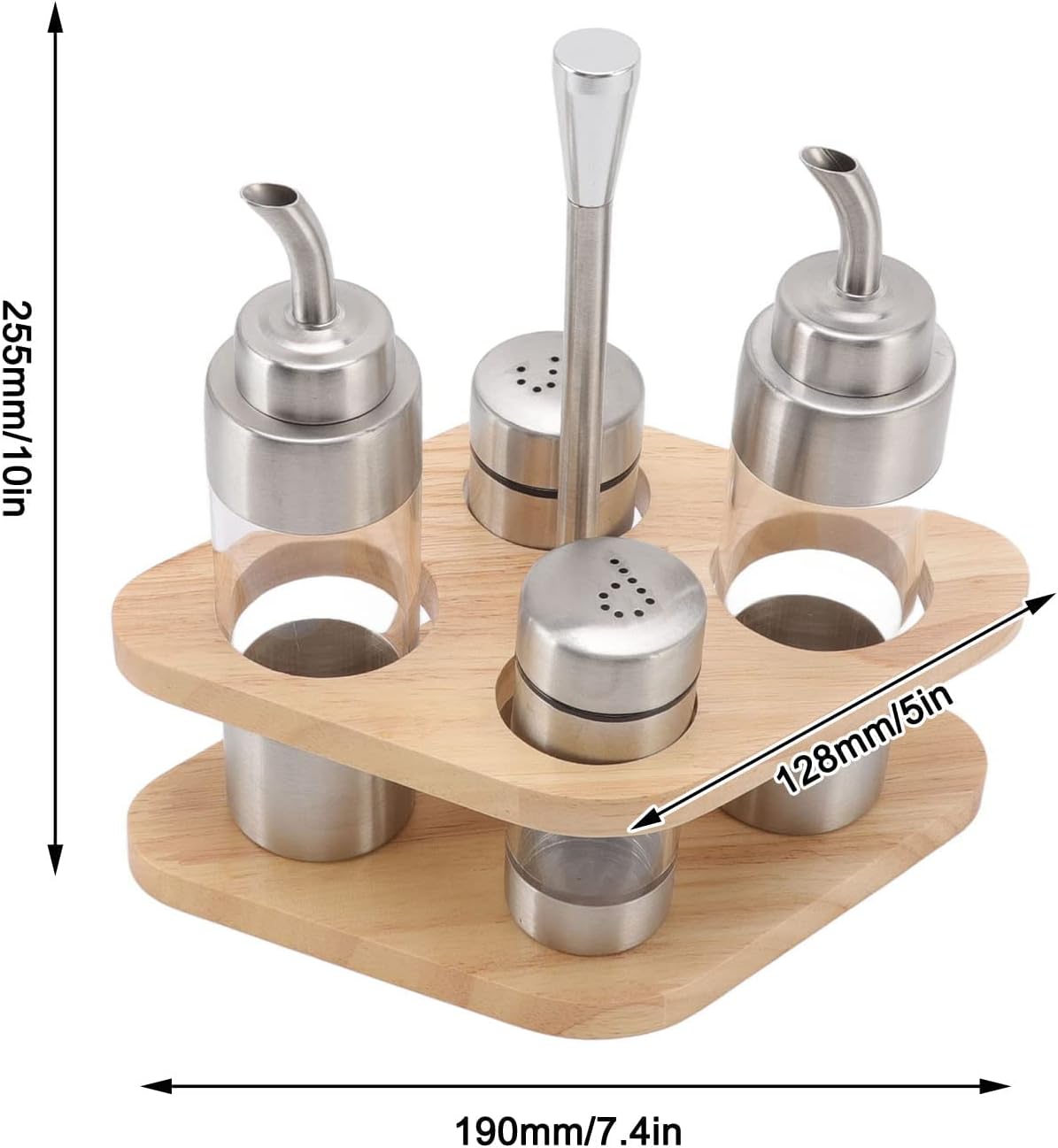 Olive Oil and Vinegar Dispenser, Salt and Pepper Olive Oil Dispenser Bottle with Holder for Kitchen Restaurant