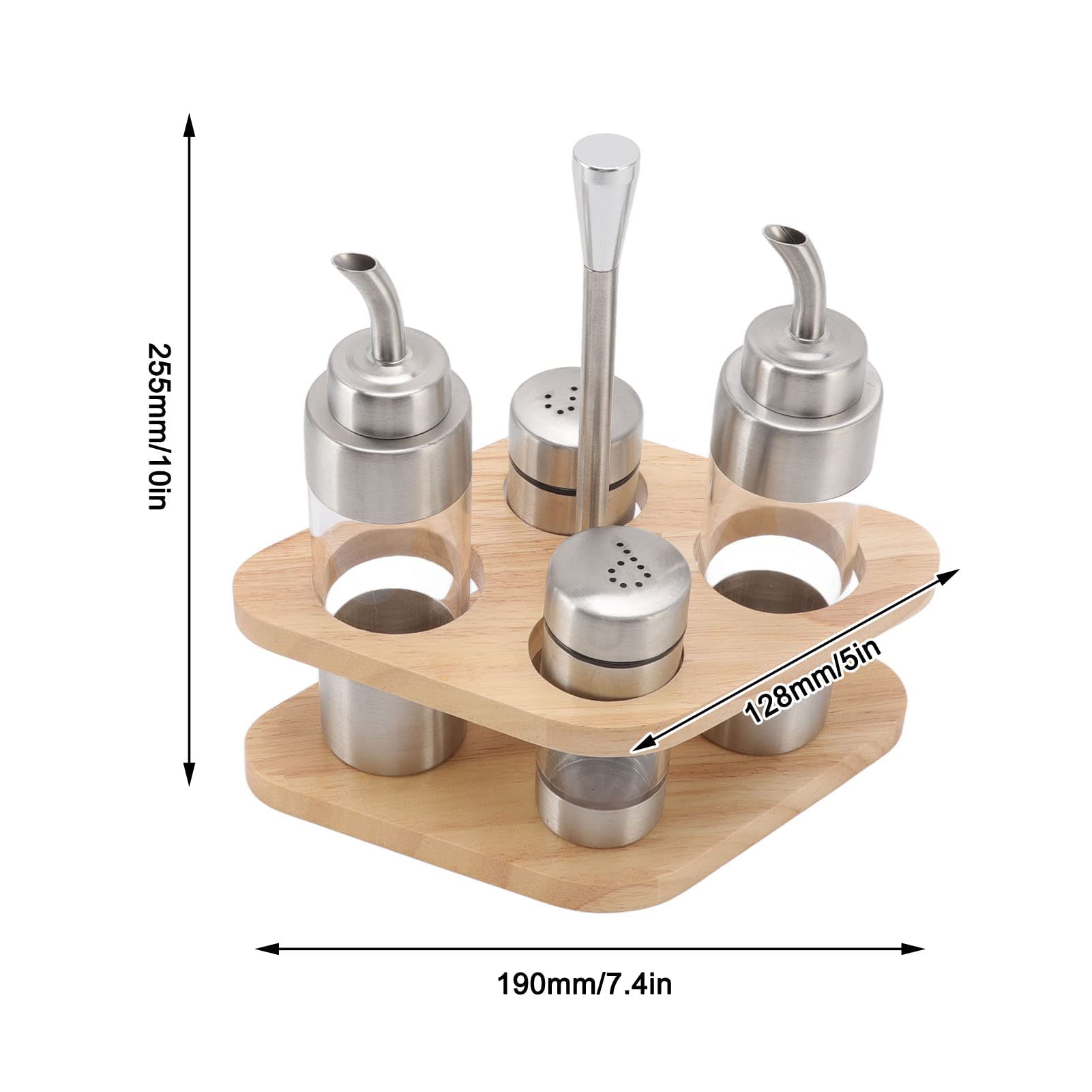 Olive Oil and Vinegar Dispenser, Salt and Pepper Olive Oil Dispenser Bottle with Holder for Kitchen Restaurant