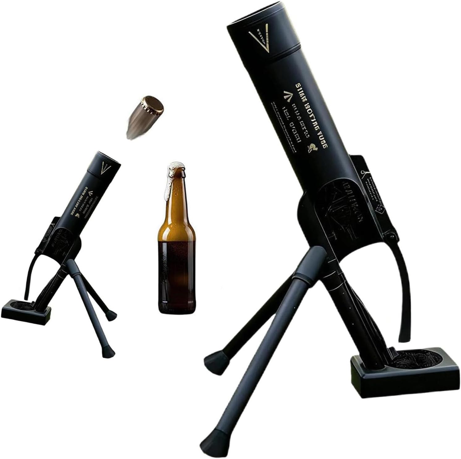 Otwieracz do butelek piwa w stylu moździerza, 51 mm, automatyczny wyrzut kapsla z mechanizmem naciskowym, Beer Bottle Mortar Opener zabawny, śmieszny moździerz do piwa bezręczny otwieracz do butelek