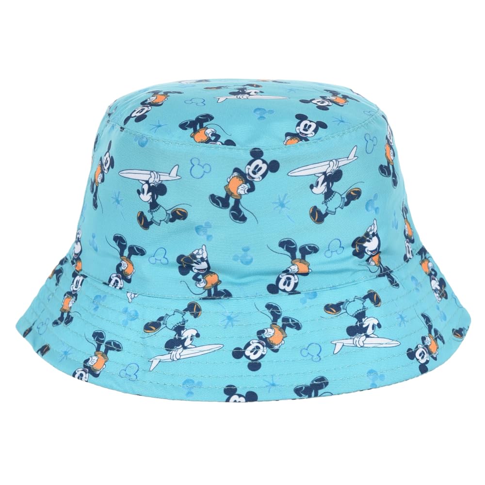 Disney Mickey Mouse Bucket Hat Summer Cap for Children UV Protection, turquoise, 48-49
