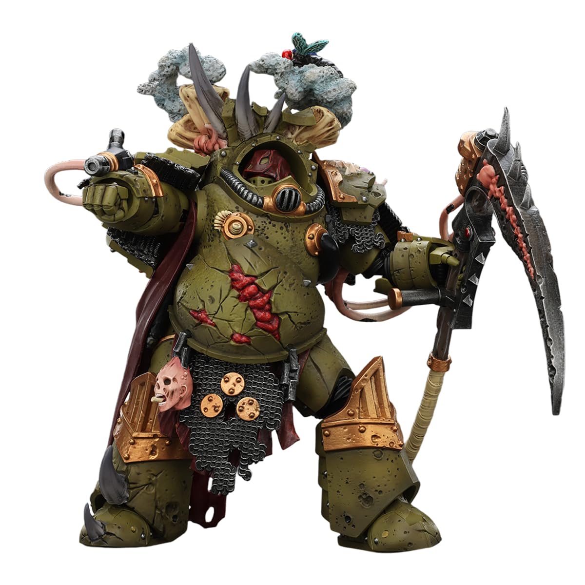 Warhammer 40k Figura de acción 1/18 Death Guard Deathshroud Terminator 1 with Manreaper and Plaguespurter Gauntlet 14 cm