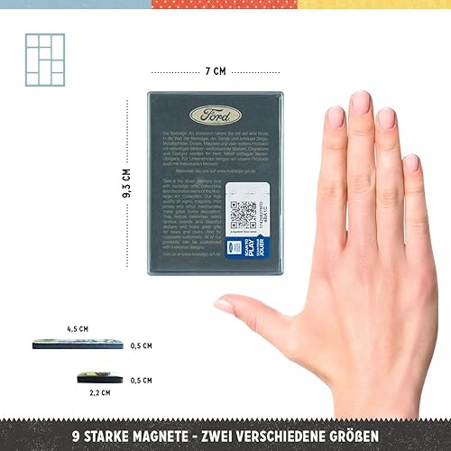 Miniatura 2 de Nostalgic-Art Imanes de refrigerador estilo retro, 9 piezas, Ford Mustang  The Boss  Idea de regalo para ventiladores de accesorios de automóvil,