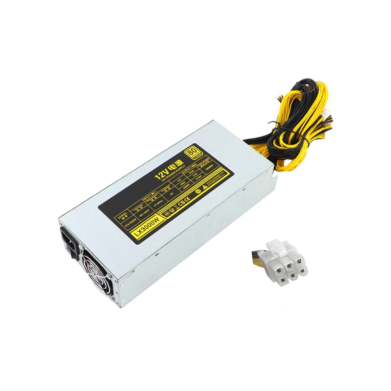 Server-Netzteil mit leiser Kühlung, Einzelk, 12 V, 3000 W, 3300 W, 3600 W, 15 x 6-polig, hocheffizient, leiser Kühlserver