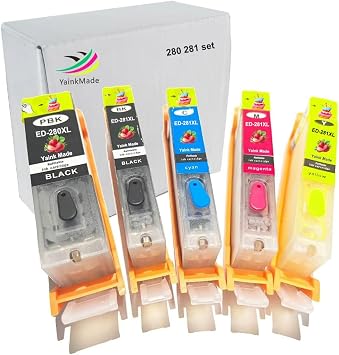 Refillable PGI-280XL CLI-281XL PGI280XXL CLI281XXL Ink Cartridges