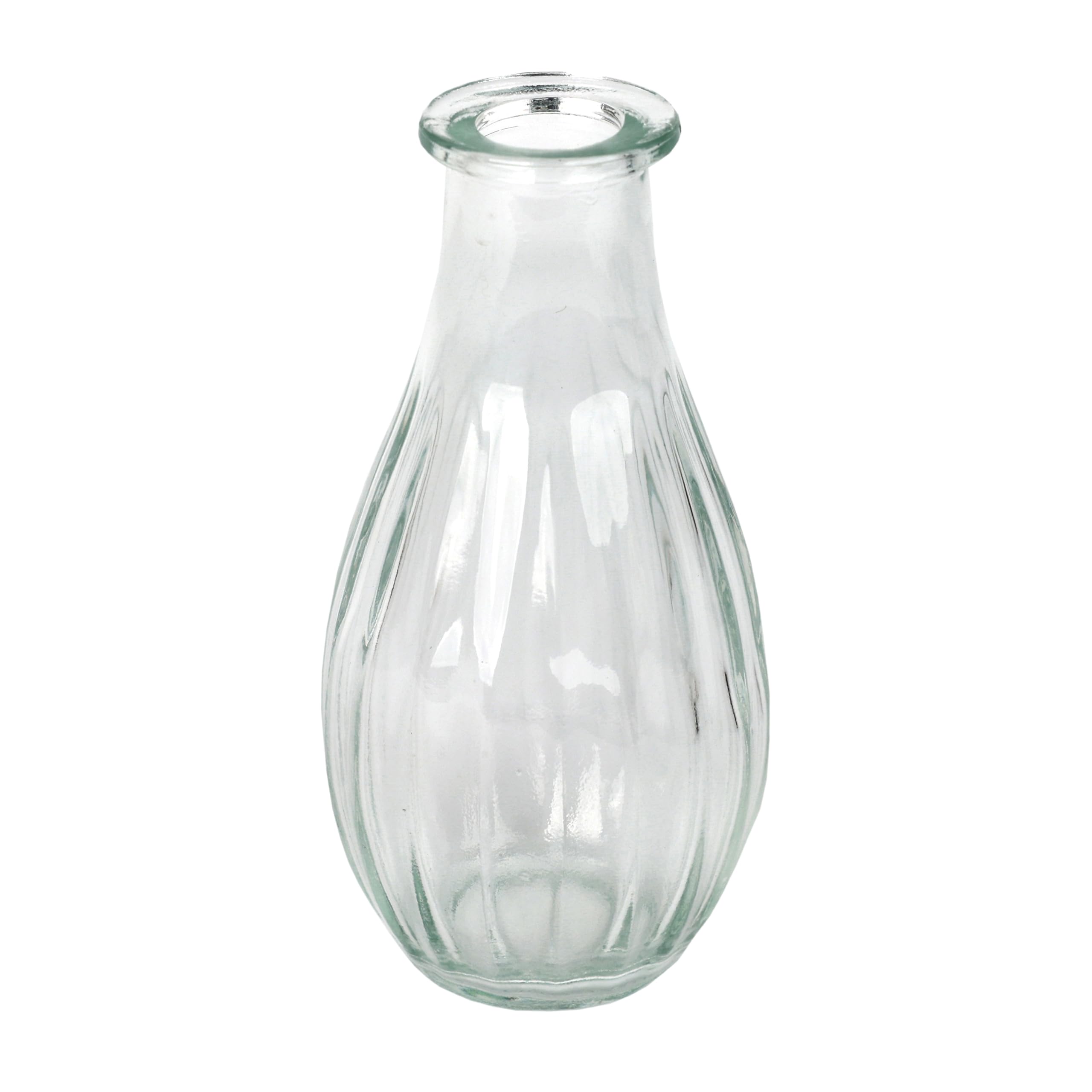 Talking Tables Clear Glass Bud Vase for flowers, stylish single stem elegant wedding table centrepiece decorations window sill decor, garden parties, summer dining, mantle styling, and gifting 14cm