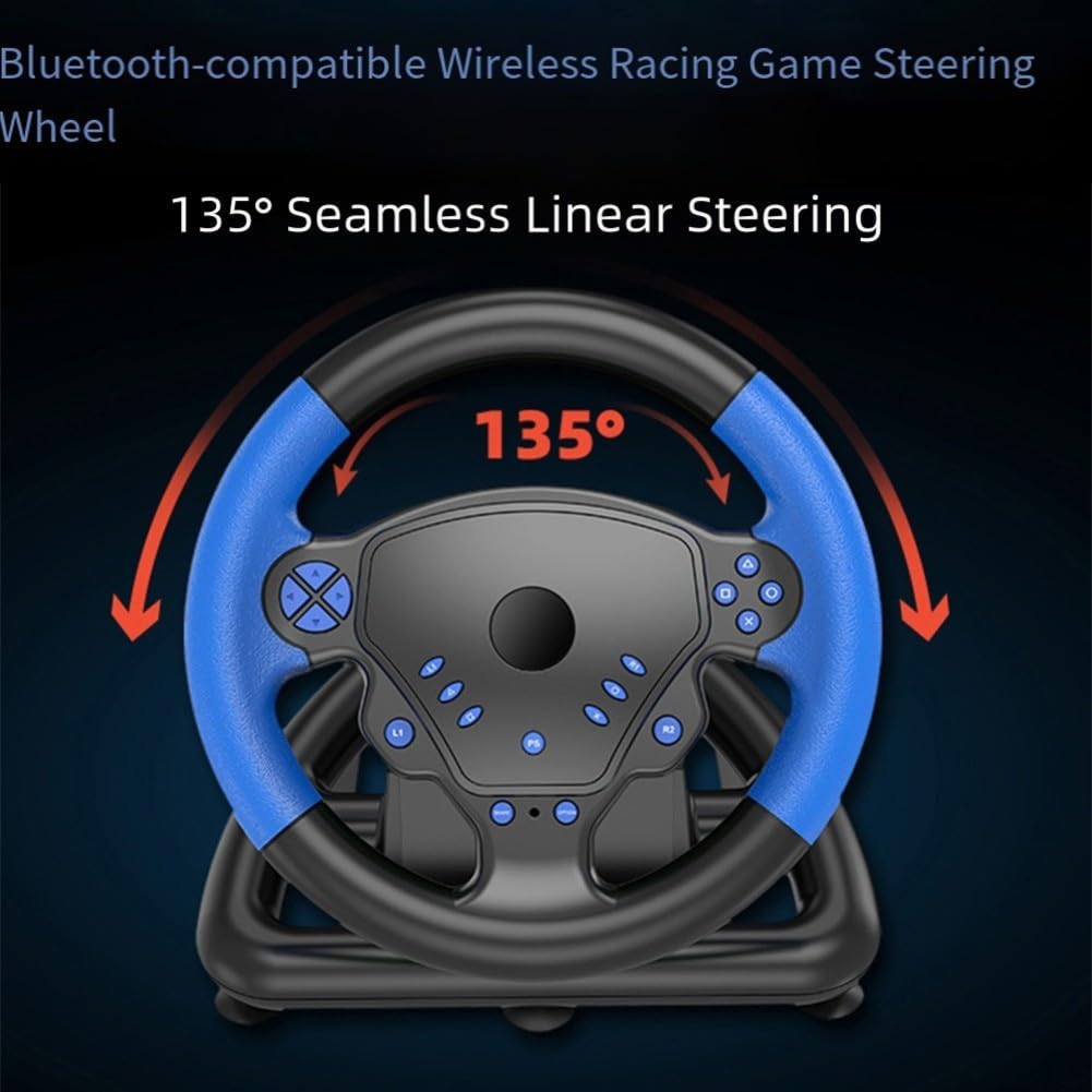 Volante da corsa wireless con controller ergonomico da gioco per PS4 PC Smart TV, materiale ABS (rosso)