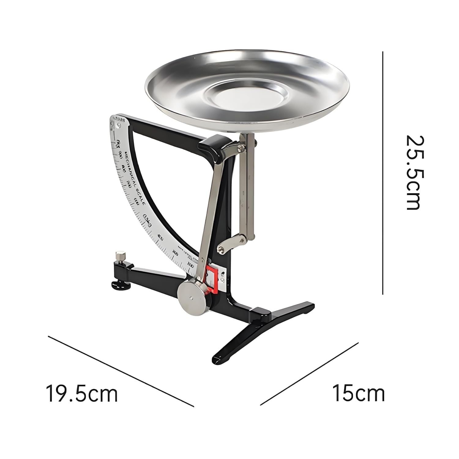 Mechaniczna waga wagowa, mechaniczna waga kuchenna 1 kg z 19 cm paletami aluminiowymi i wahadłami ze stali nierdzewnej, zakres błędów ± 8 g, pojemność 1 kg, precyzyjny pomiar w kuchni(White)