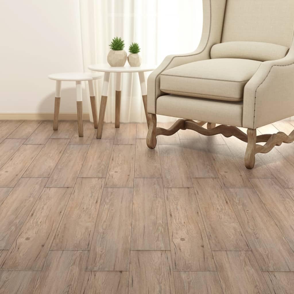 vidaXL Vloerplanken niet-zelfklevend 4-46 m² 3 mm PVC glanzend grijs - Vloerplank
