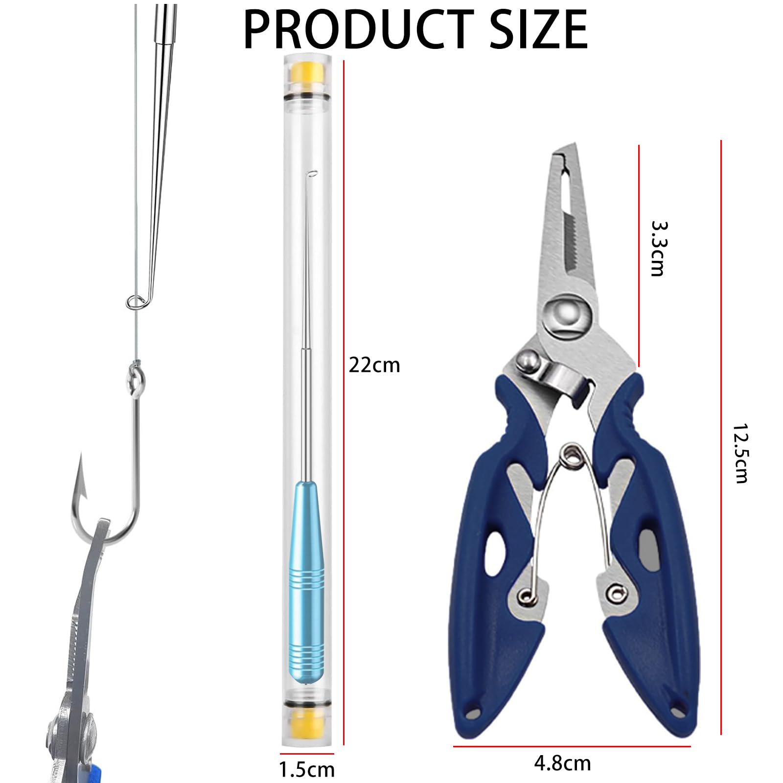 2 Pièces Dégorgeoir Pêche CPJJ - Extracteur Crochet Acier Inoxydable Multifonction Portable