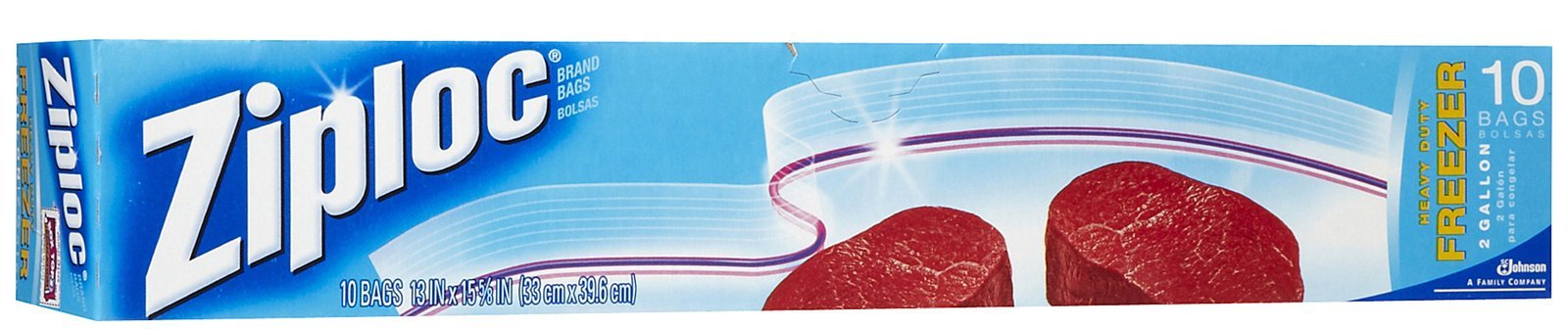 ZiplocFreezer Bags Jumbo, 2 Gallons, 10 Bags