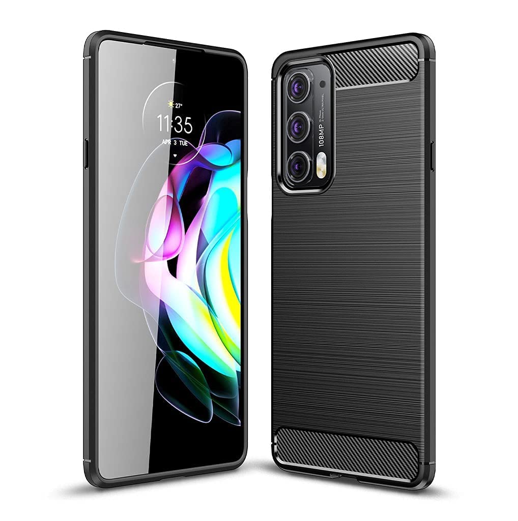Lustree Motorola Edge 20 Back Case, Shock-Absorption Carbon Fiber Felxible TPU Soft Silicon Full Body Protective Cover for Moto Edge 20 (Deep Black) (B09JCJSDZ3) Amazon Price History, Amazon Price Tracker