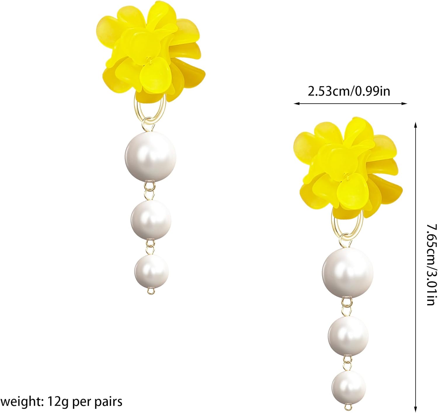 Anmpab Flower Cluster Pearl Earrings for Women Ball Drop Dangle Earrings Vintage Floral Stud with White Pearls for Her Wedding Party Jewelry - Image 4