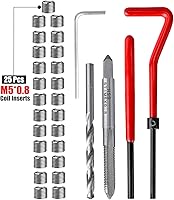 Vista 2 de Wolfride 30PCS M5 Kit de reparación de rosca M5 x 0.031 in Helicoil Inserción Herramienta Kit de restauración de hilo