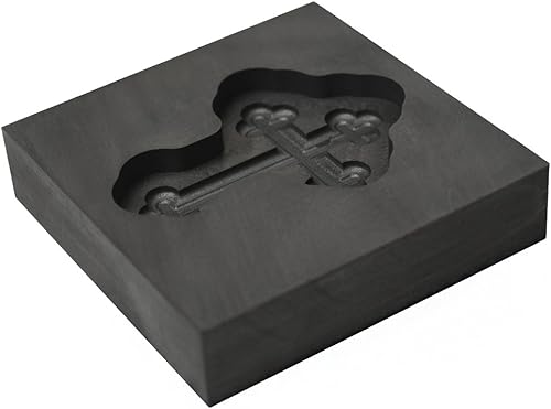 Miniatura 2 de Pequeño - Molde de lingote de grafito de la cruz 3D de Botonee para la fusión del cobre de la plata del oro de la fundición del metal precioso