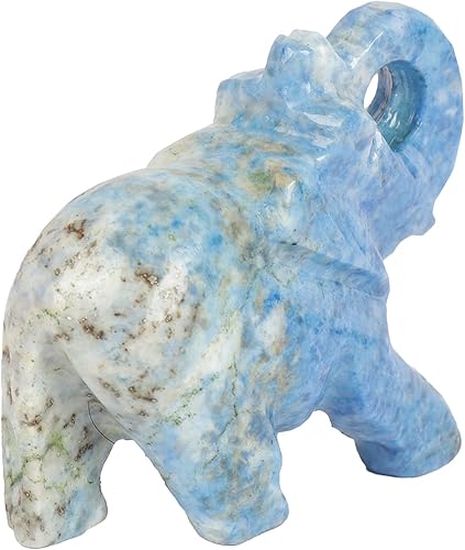 Miniatura 3 de GEMHUB Estatua de elefante con piedras preciosas de lapislázuli  aproximadamente 220.00 qt. Estatua decorativa tallada a mano