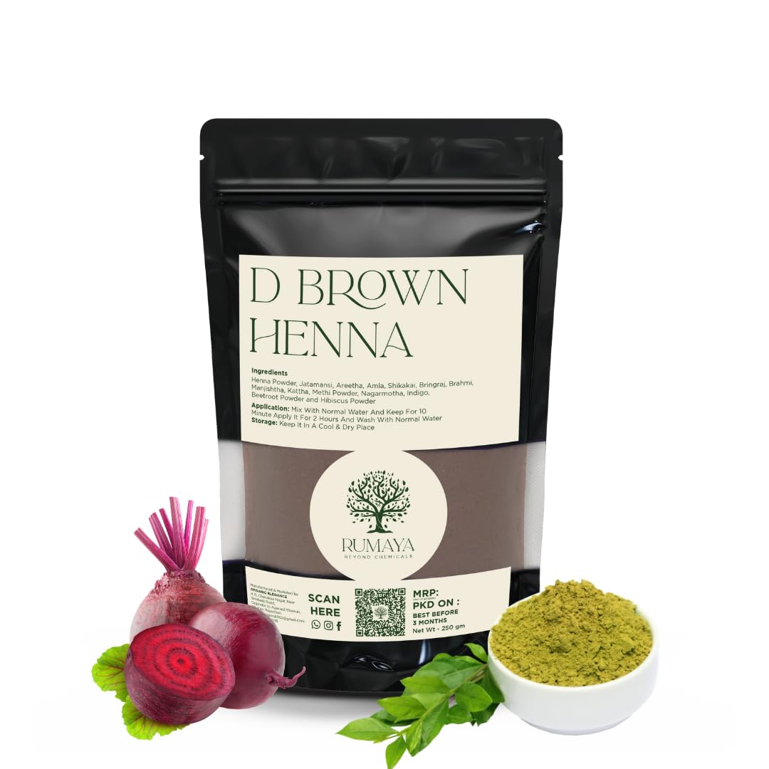 Rumaya D Brown Henna Hair Mehendi – Natural Herbal Formula for Deep Conditioning and Rich Brown Hair Color (250g)-picture-47