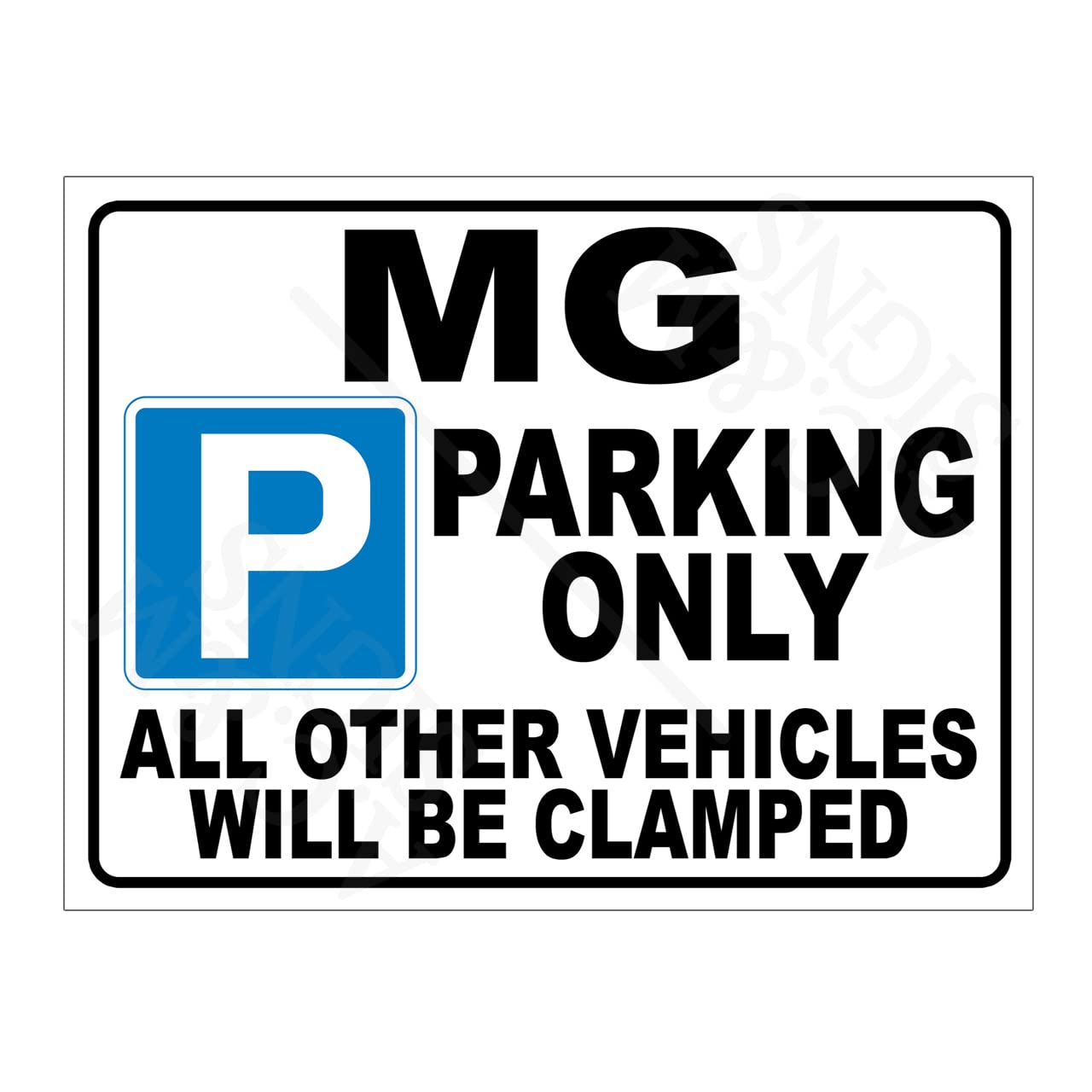 Metal Tin Sign MG Parking Only Garage Plaque, 10x8in, Ref14894