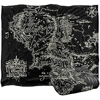 LOGOVISION The Lord of The Rings Blanket, 152 x 127 cm Black Map