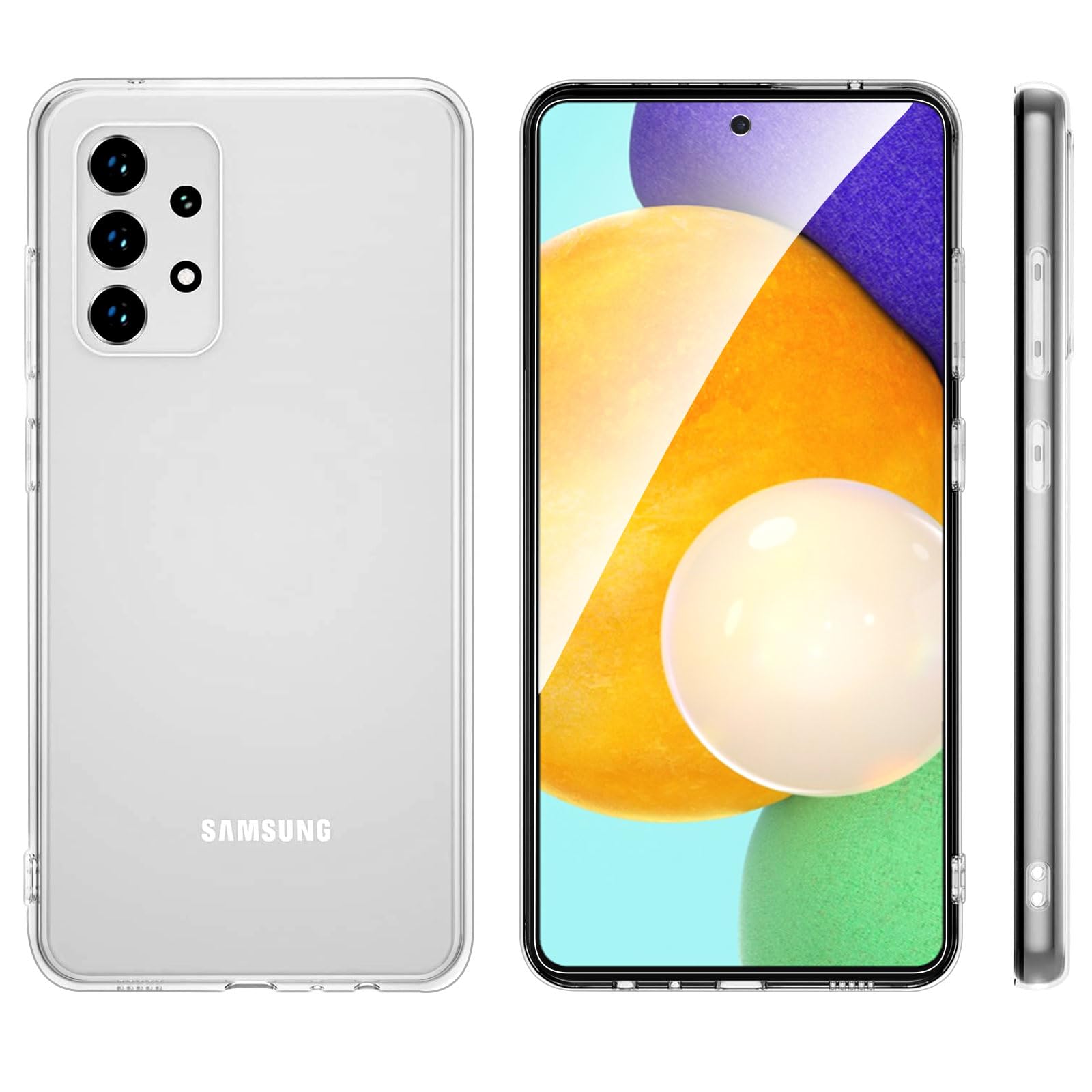 NEW'C Cover per Samsung Galaxy A52 5G A52s 5G Ultra Trasparente Silicone Gel TPU Morbido e 2 × Vetro Temperato per Samsung Galaxy A52 5G A52s 5G Pellicola Protettiva Schermo - Vista 7