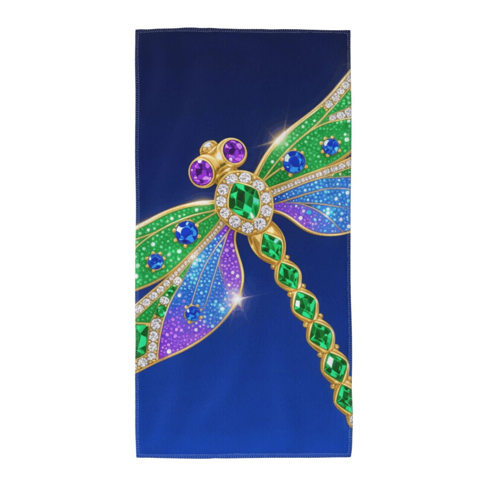 FekiLoot Absorbent Hand Towels 13.8"X27.5" Decorative Bathroom Towel Soft Microfiber Face Towel Green Beauty Dragonfly Dish Kitchen Towels for Bathroom Kitchen Hotel Spa Bath Towels