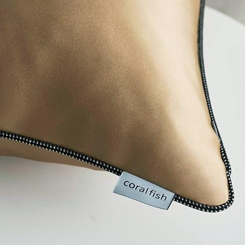 Miniatura 2 de Coral Fish Fundas de almohada decorativas de tela de satén suave con ribetes blancos y negros para sofá, dormitorio, sala de estar, funda de cojín