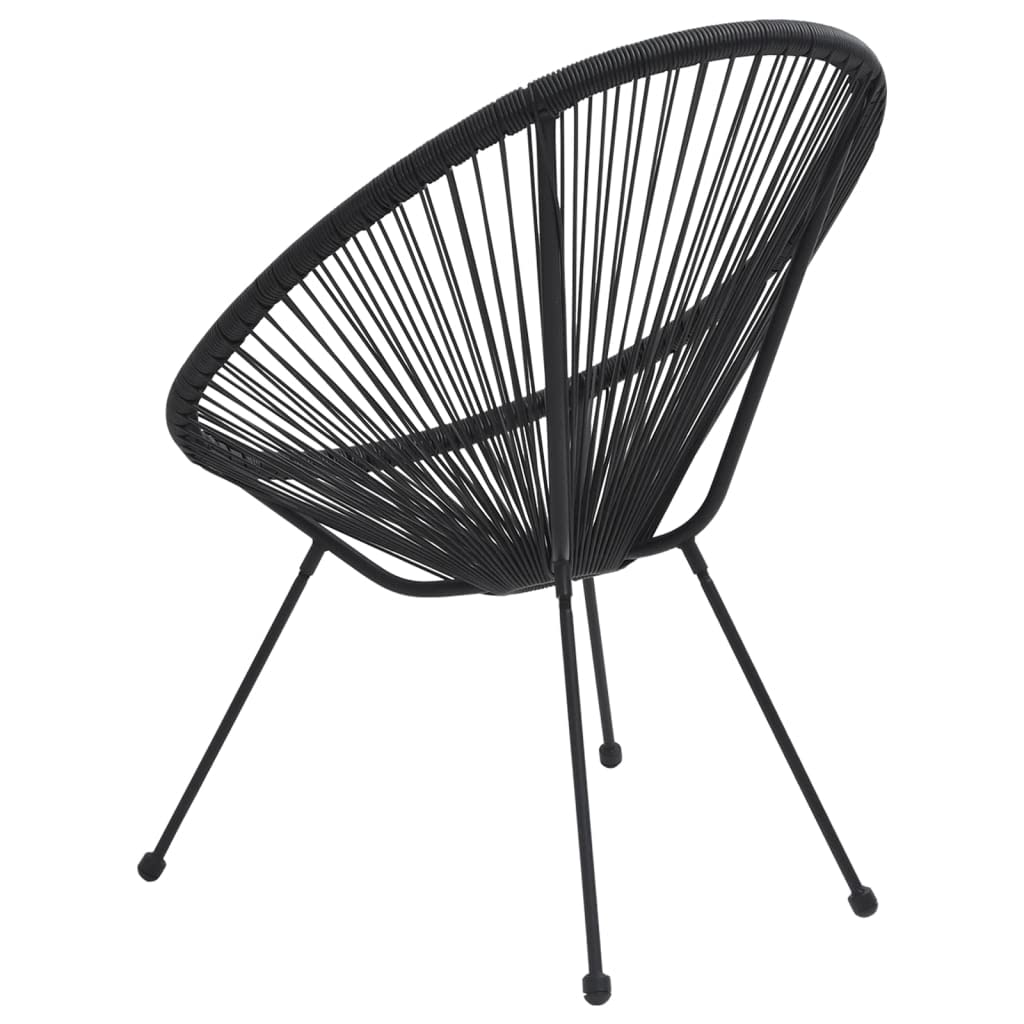 BERARDI | Sedia lounge EGG acapulco da interno ed esterno, design ergonomico in polyrattan nero e struttura in acciaio impermeabile e resistente, Colore nero, Nuova edizione