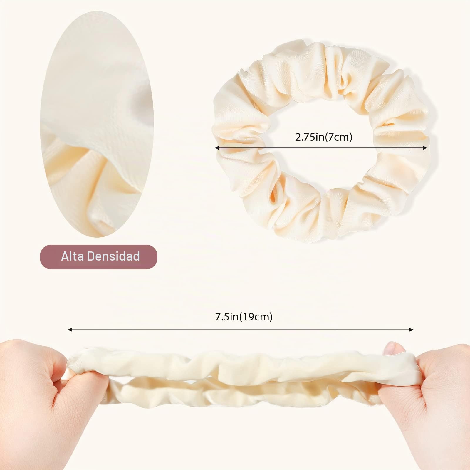 Lolalet 8 Coleteros de Satén, Coleteros Pelo Mujer, Scrunchies Seda para Pelo de Mujer Lazos Chica Suave Gomas Elástica para Cabello -A