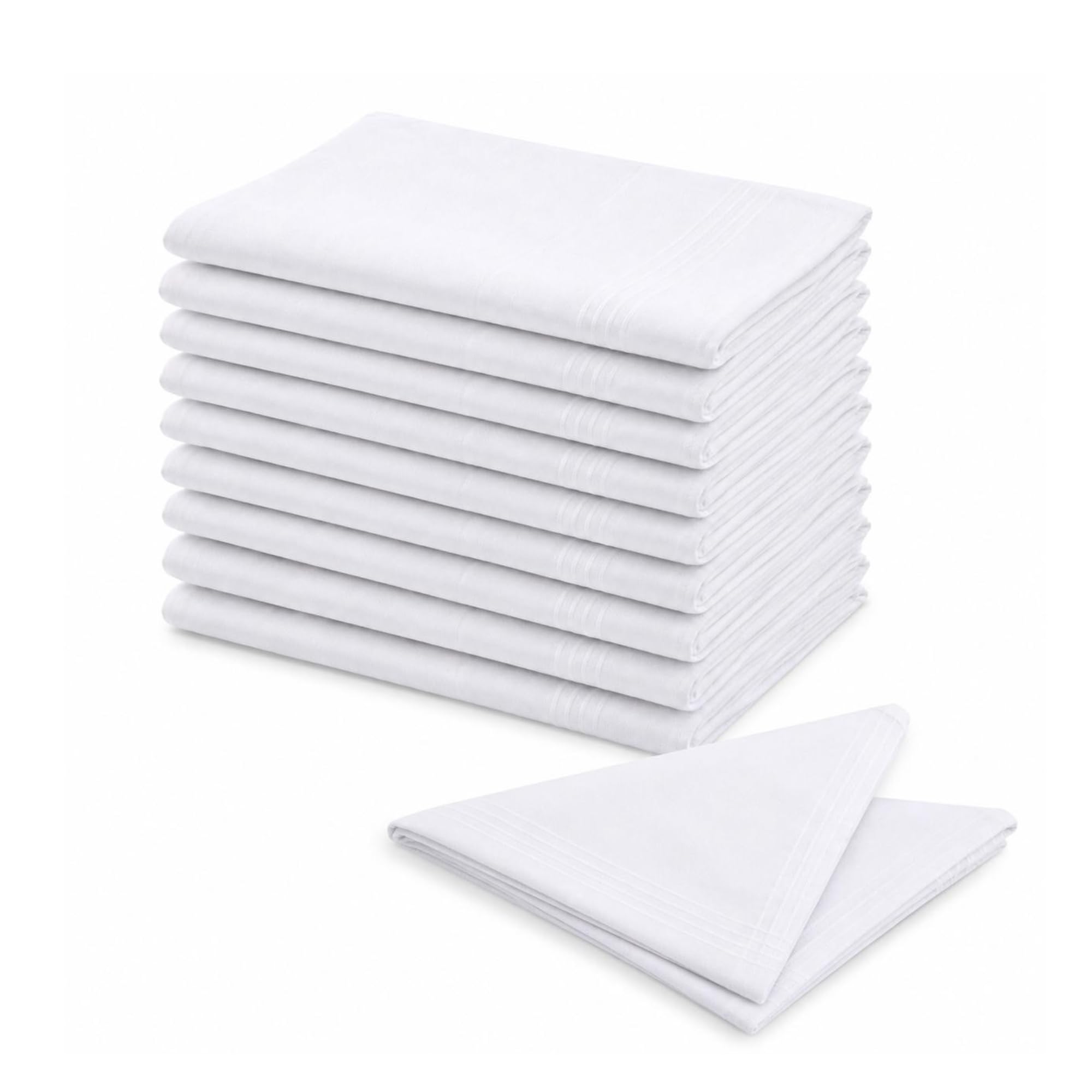 Jiyakart Pure White Cotton Handkerchiefs for Men, Women & Kids | Pack of 6/12 | Soft & Absorbent | 100% Cotton Reusable Hankies for Daily Use | Office & Travel-image-39