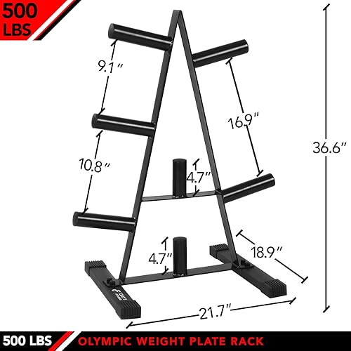 Miniatura 2 de JFIT Olympic - Soporte para discos de peso, soporta hasta 500 libras de pesos de 2 pulgadas, color negro
