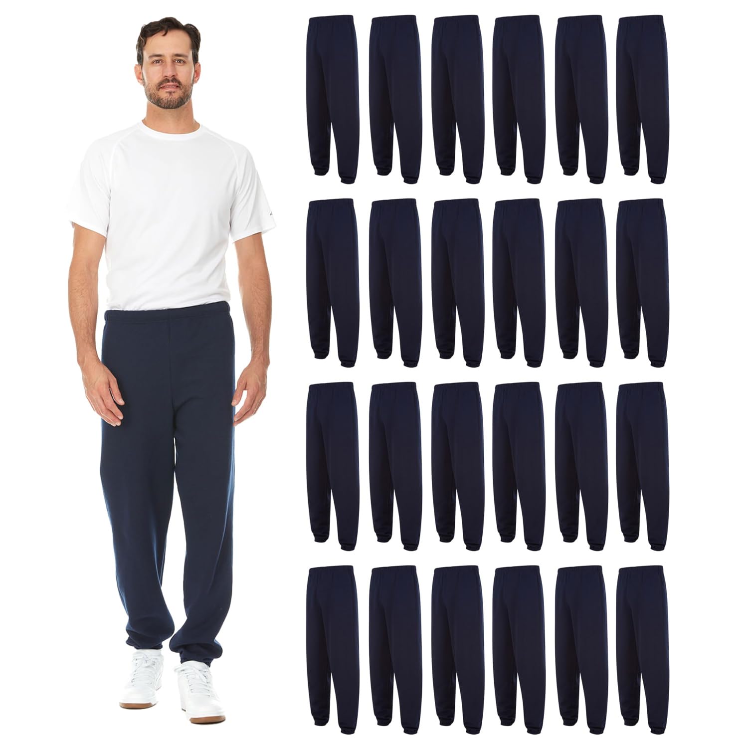 BILLIONHATS Case Pack of 240 Pieces Adult Joggers Pants Mixed Assortment Colorful Jogger Bulk Sweatpants Wholesale for Donations