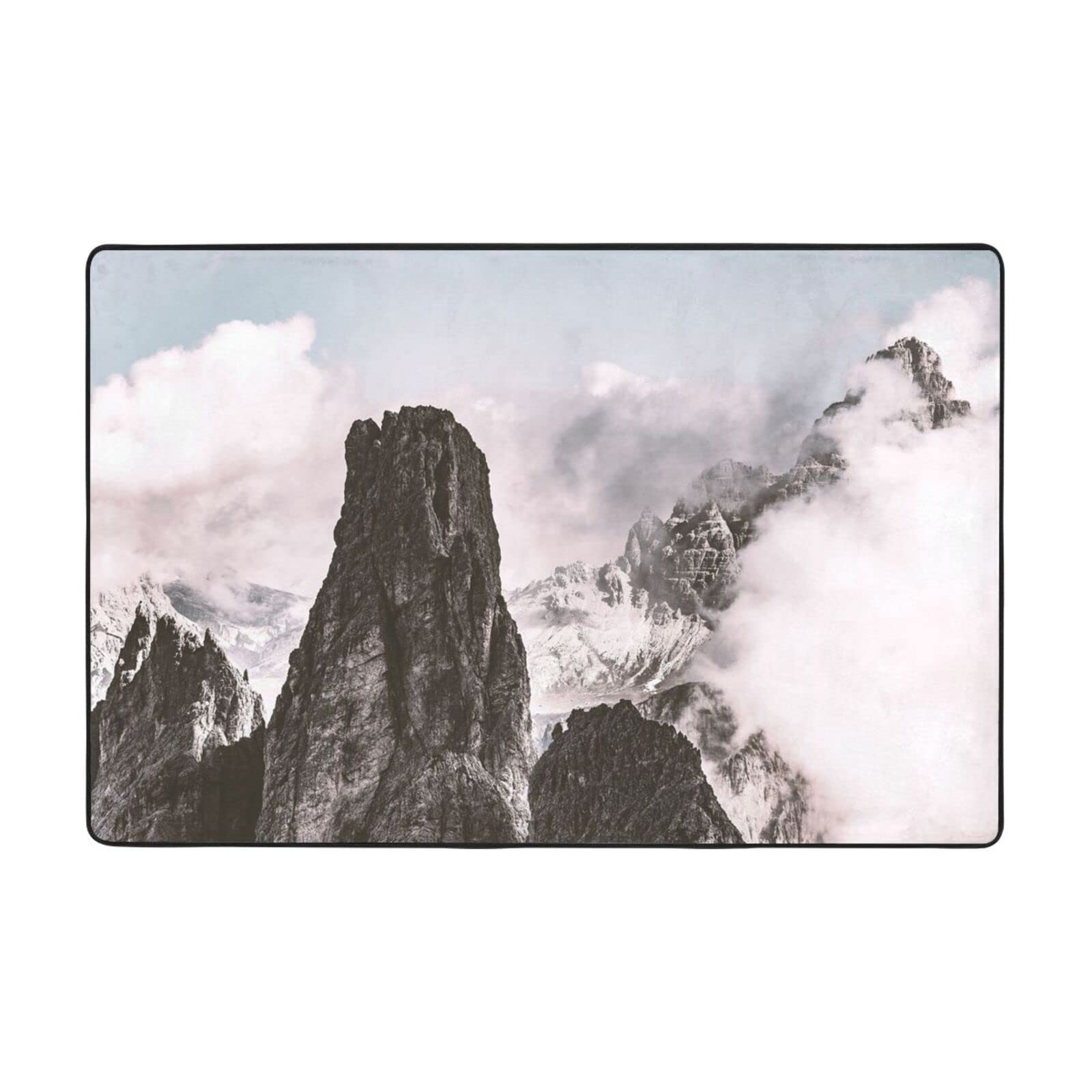 Tapis de porte design montagnes pour décorer le salon et sécuriser le sol de la cuisine