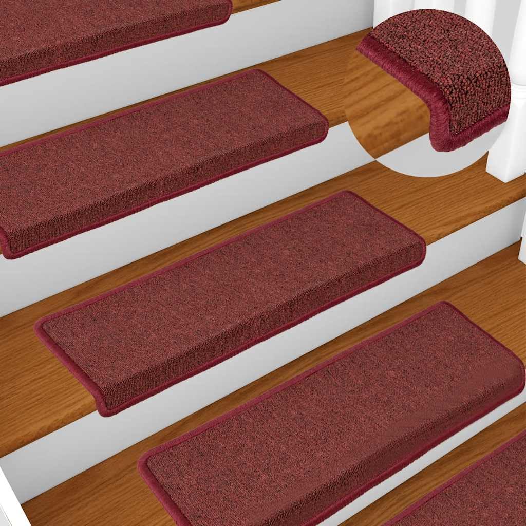 vidaXL Alfombrilla Escalera 30 uds 65x21x4 cm Rojo Mate, peldaño de Escalera, Alfombra de peldaño de Escalera, Cubierta de peldaño de Escalera