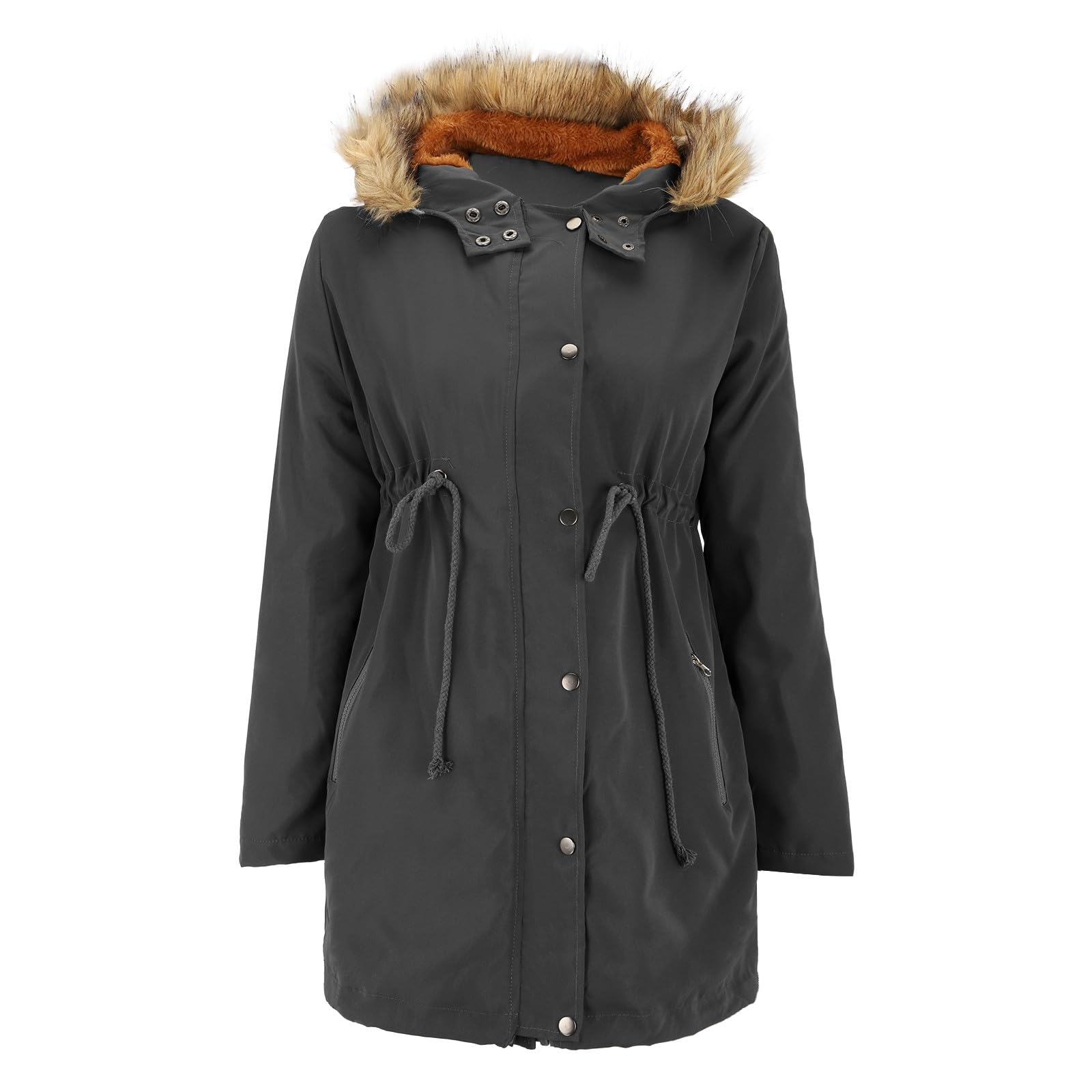 Veste d'hiver pour femme enceinte 2025 - Veste de maternité - Manteau en coton 3 en 1 - Longue bouffante - Parka avec capuche et poches - Vestes en coton imperméable