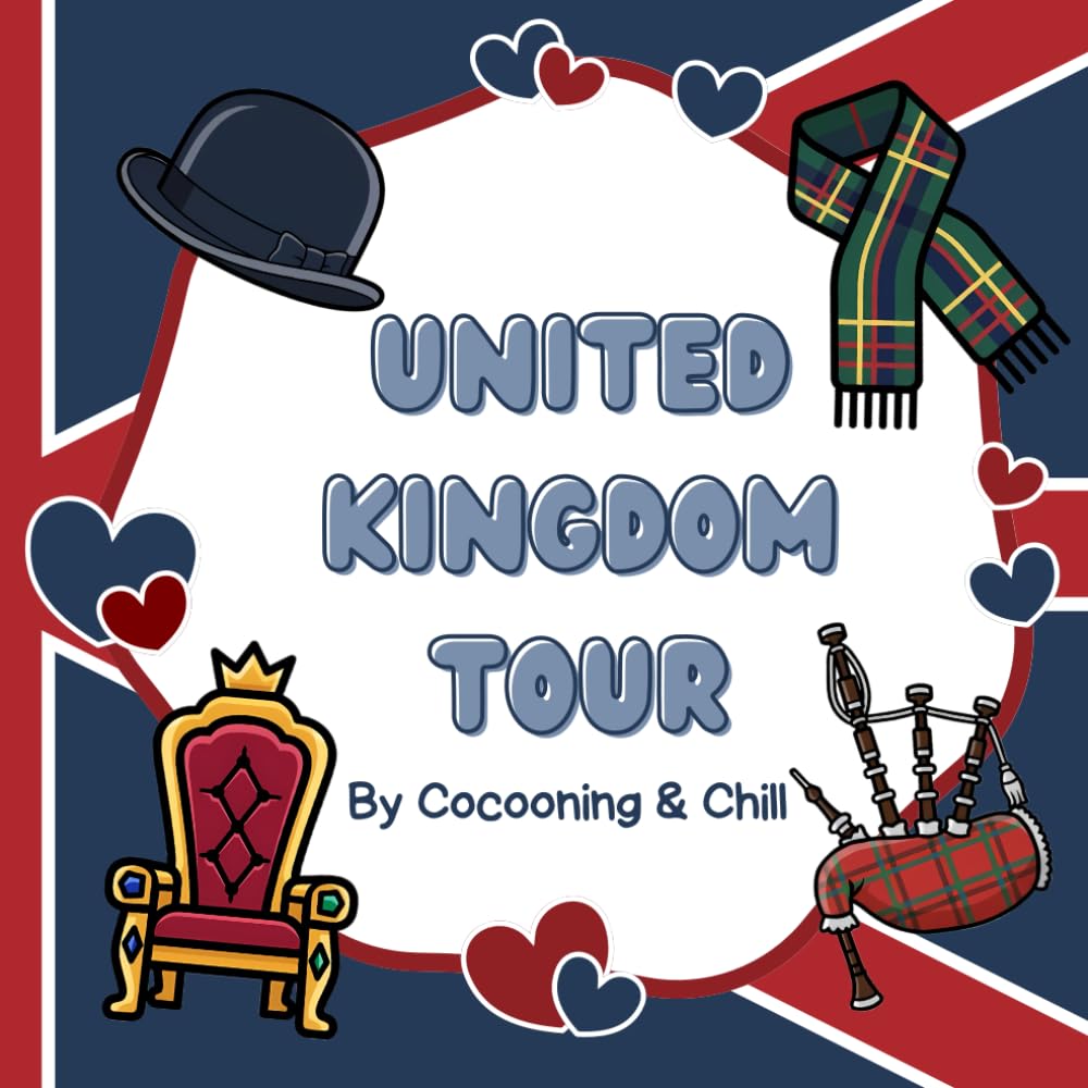 UK Tour Coloring Book: Bold and Easy Designs with Iconic London Landmarks, Cute British Objects, and Relaxing UK Travel Scenes for Stress Relief