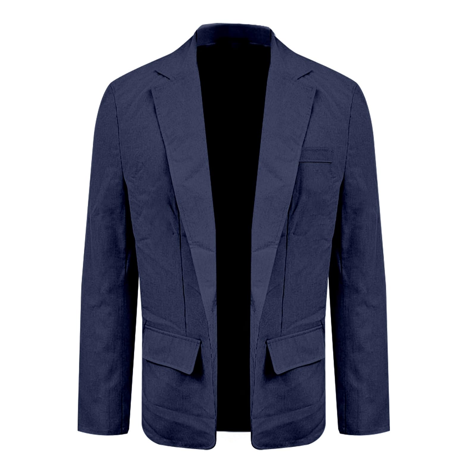 Hanraz Leinensakko Herren Sommer Sakko Leichter Blazer Aus Lyocell Leinen Mix, Langarm Revers Sakko Mit Attrappen Taschen, Einreiher Business Freizeit Jacke Für Alltag Sommer