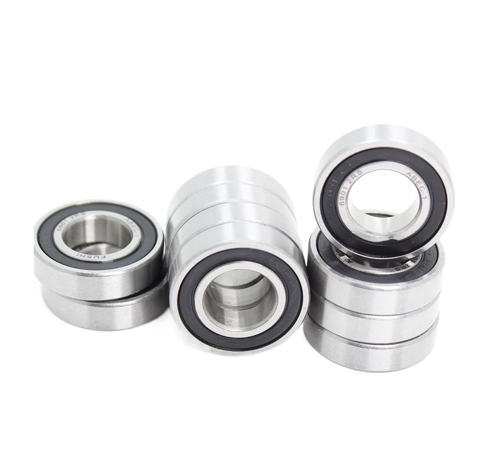 VSPPJYFG Bimetal Seal Shield Micro deep Groove Bearing 10PCS 6901-2RS 12x24x6mm ABEC-1 Metric Thin Section Bearings
