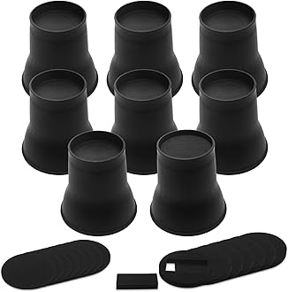 8 Pack Bed Risers 6 inch Heavy Duty Black Furniture Risers, Bed Lifts Risers for Bed, Table, Couch, Desk, Bed Frame Risers Supports Up to 3,500 Lbs