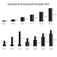Vista 2 de 600 piezas M3 macho hembra separadores hexagonales de nailon tornillos tuercas, kit surtido de separadores y tornillos para placa base, pilar