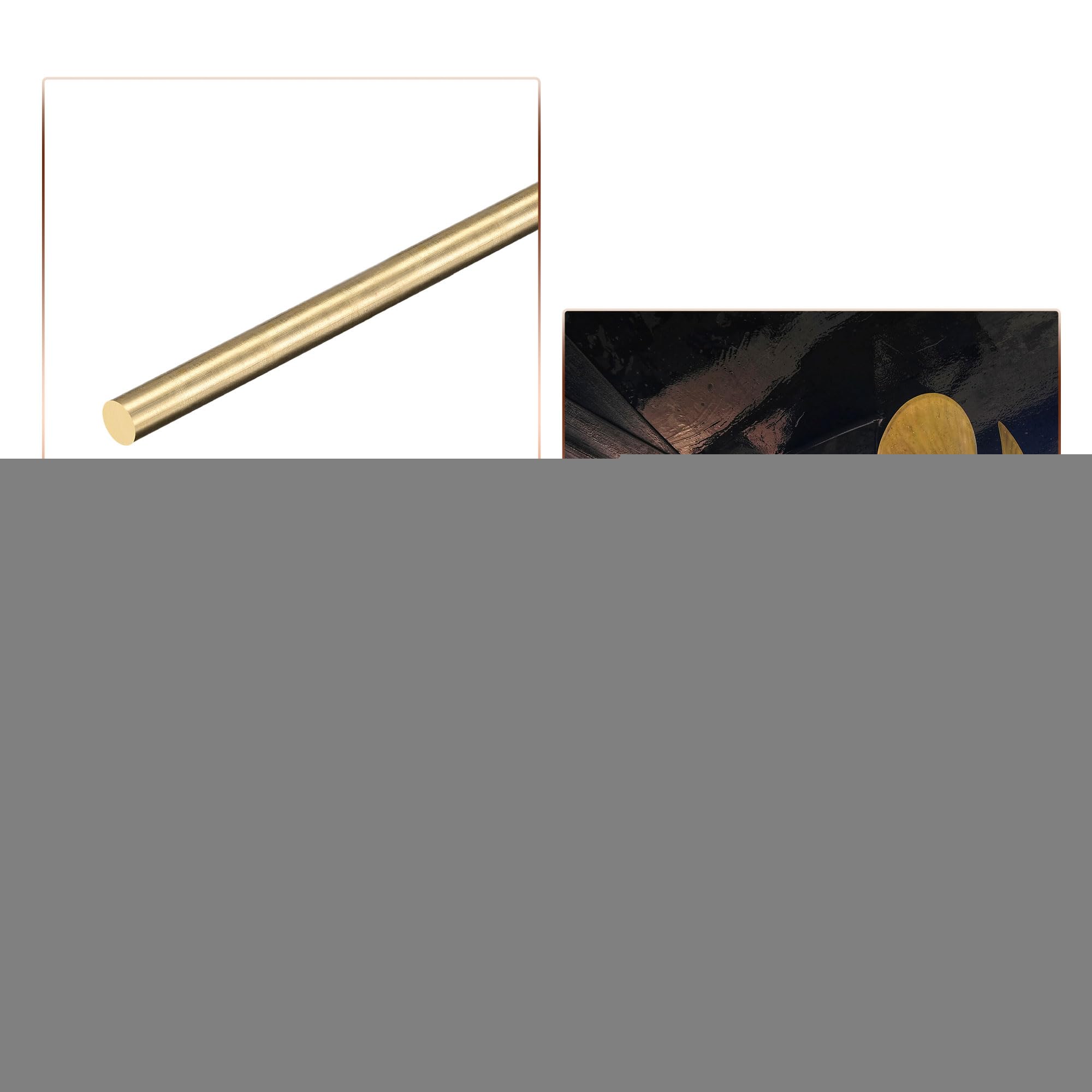 PATIKIL Ottone Stelo Rotondo 6mm 1/4" 250mm Barra Tornio per RC Modello