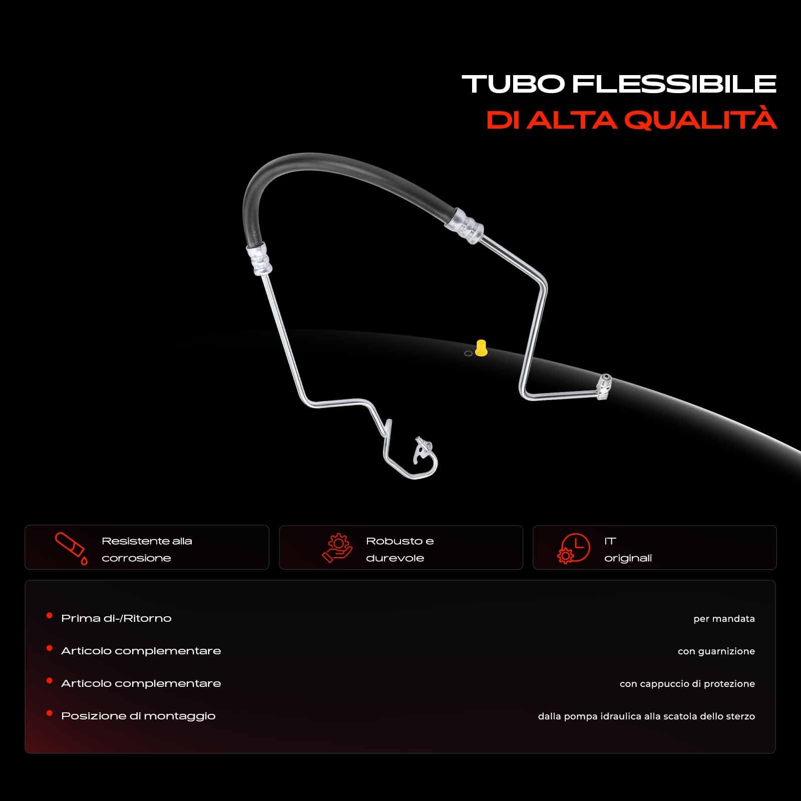 Frankberg Servosterzo Tubo flessibile Compatibile con Transit Bus FB FC FD FS FZ Transit Furgone FA Transit Pianale/Telaio FM FN Replace# 4548396,58425