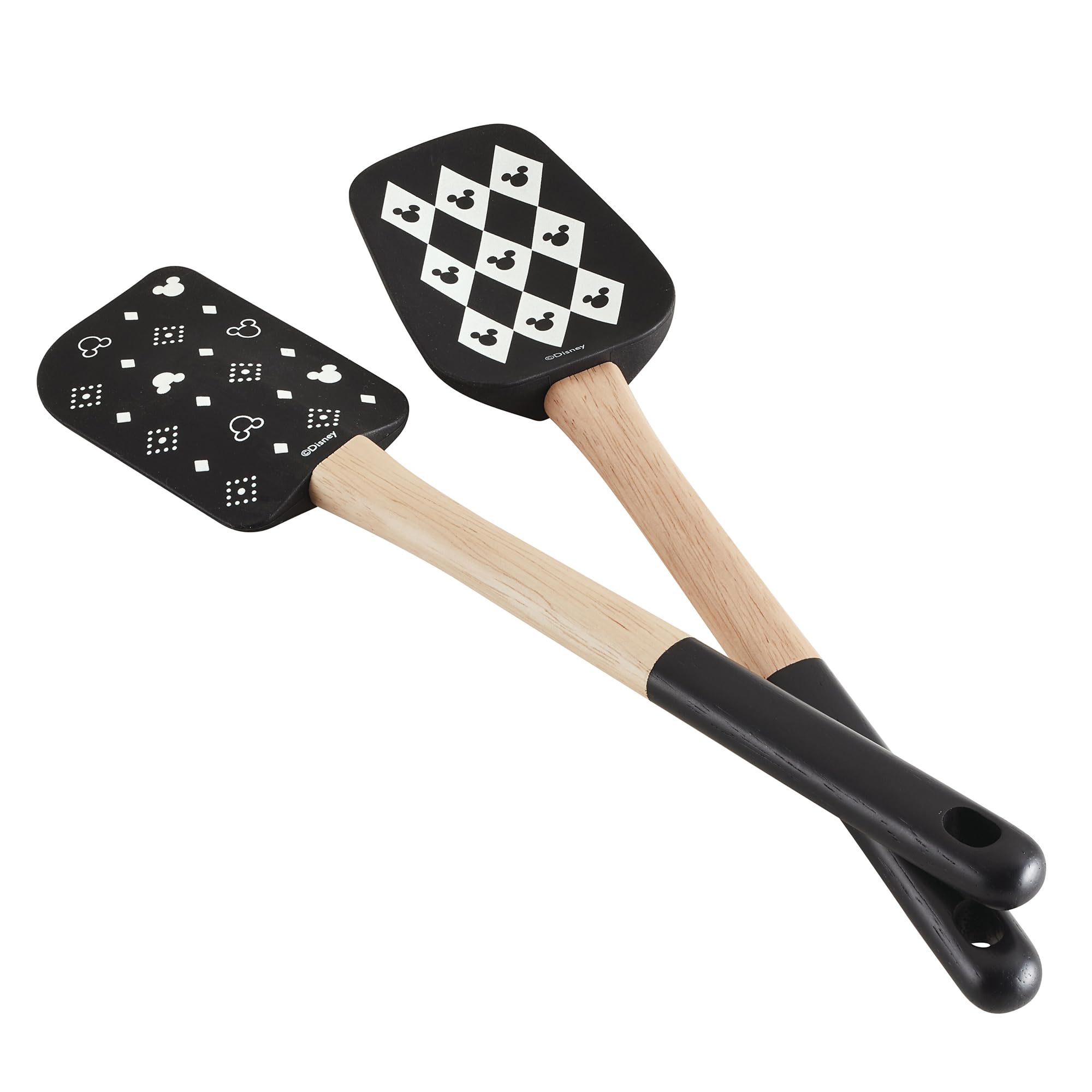 Prestige Disney Monochrome Mickey Mouse Silicone Spatula Set - Spatula & Silicone Kitchen Utensil Set of 2, 30cm, Black & White