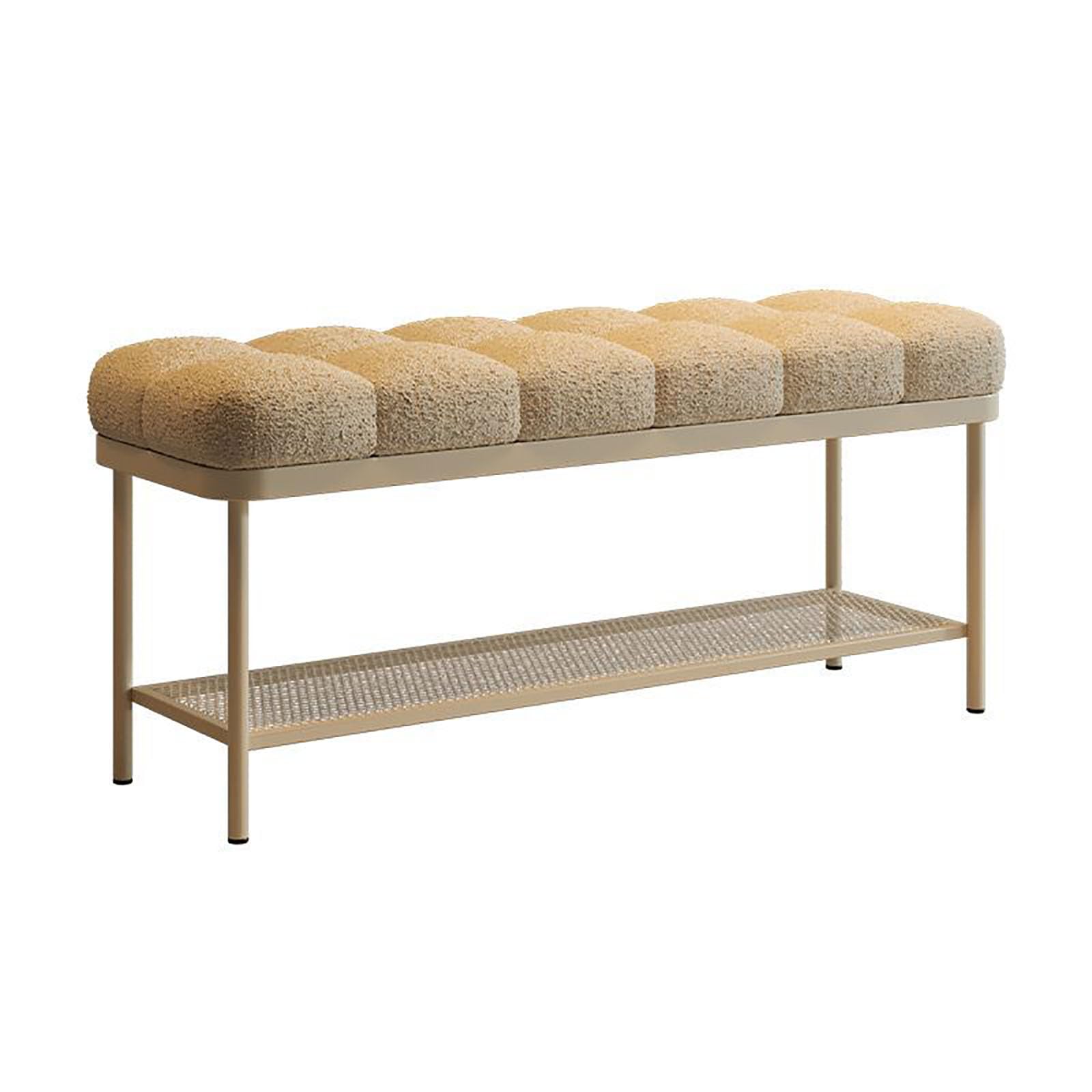 Banc à chaussures nordique avec étagère de rangement pour entrée de maison
