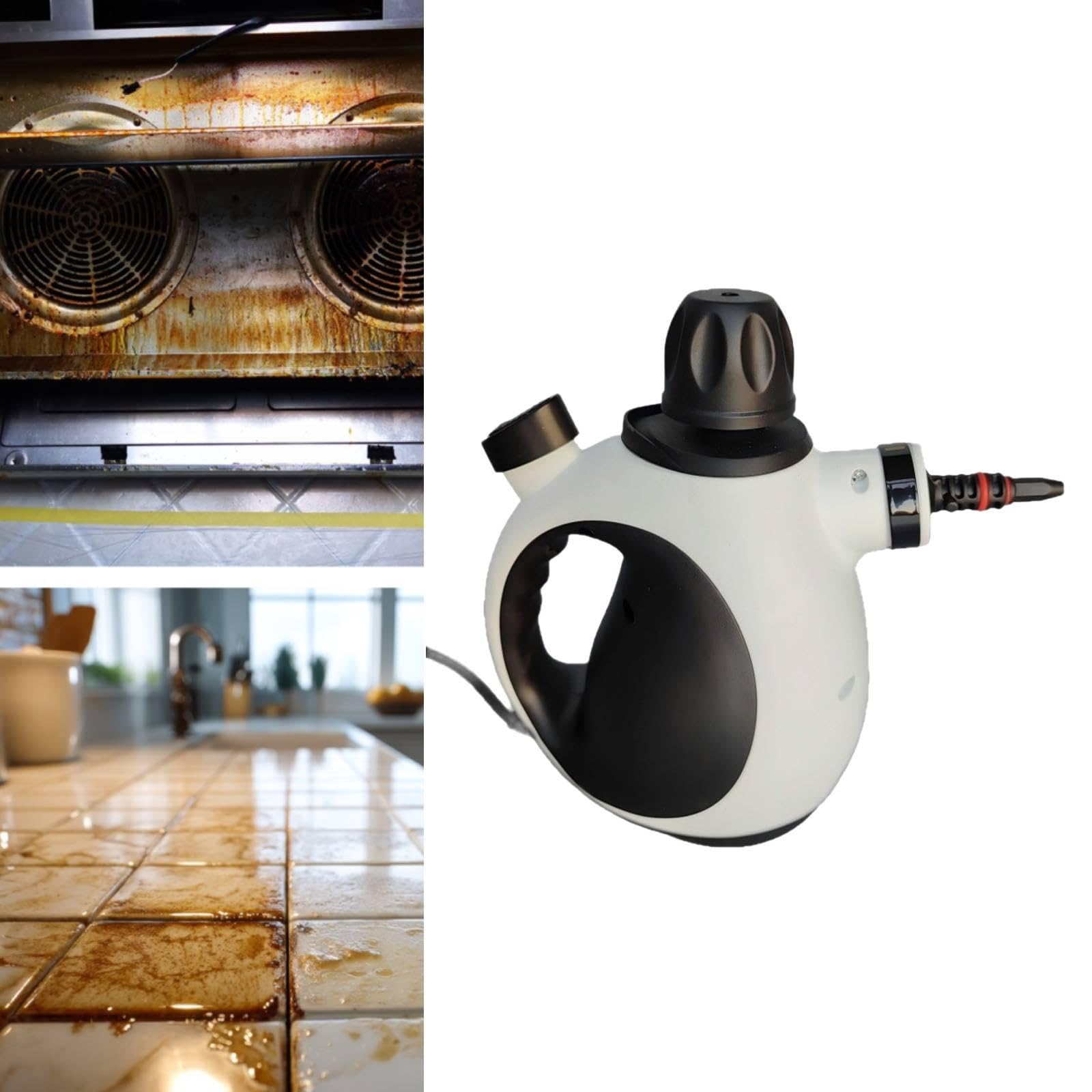 Potente Pulitore a Vapore Portatile con Design Ergonomico per Rimuovere Rapidamente Lo Sporco Ostinato da Tappeti E Tende. Adatto per